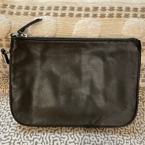 Leather clutch bag